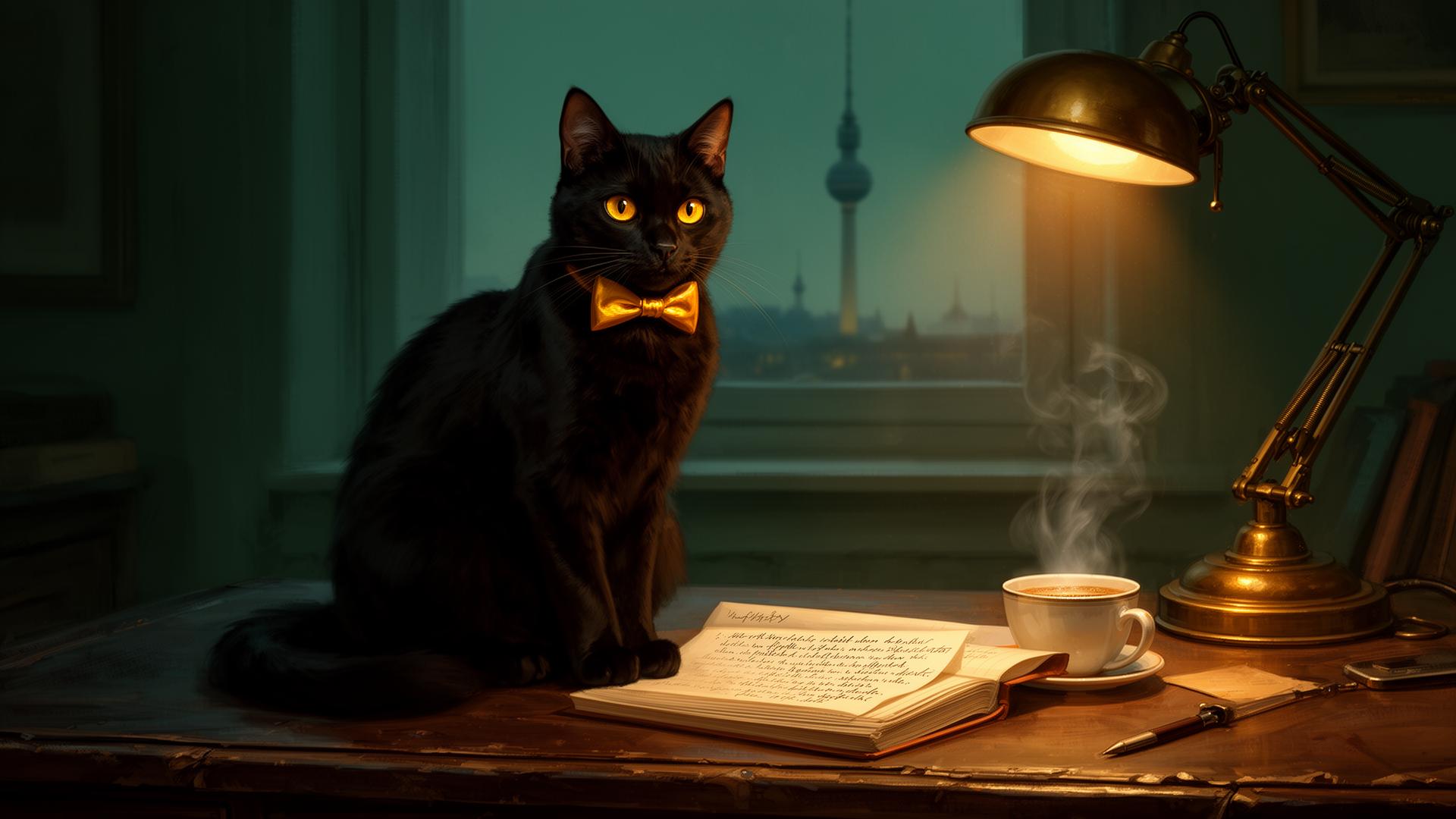 Eine ruhige, kluge Katze.
